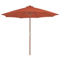 Outdoor Parasol with Wooden...