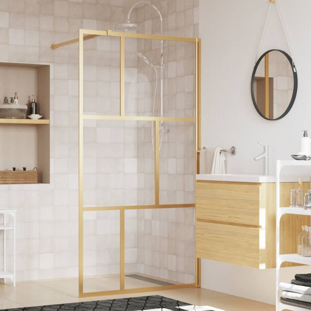 Walk-in Shower Wall with Clear ESG Glass Red 90x195 cm