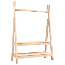 Clothes Rack Black 100x45.5x150 cm Solid Wood Pine