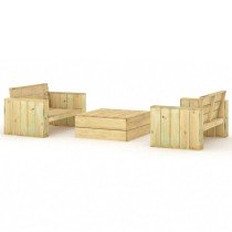 3 Piece Garden Lounge Set Impregnated Solid Wood Pine