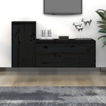TV Cabinets 2 pcs Solid Wood Pine