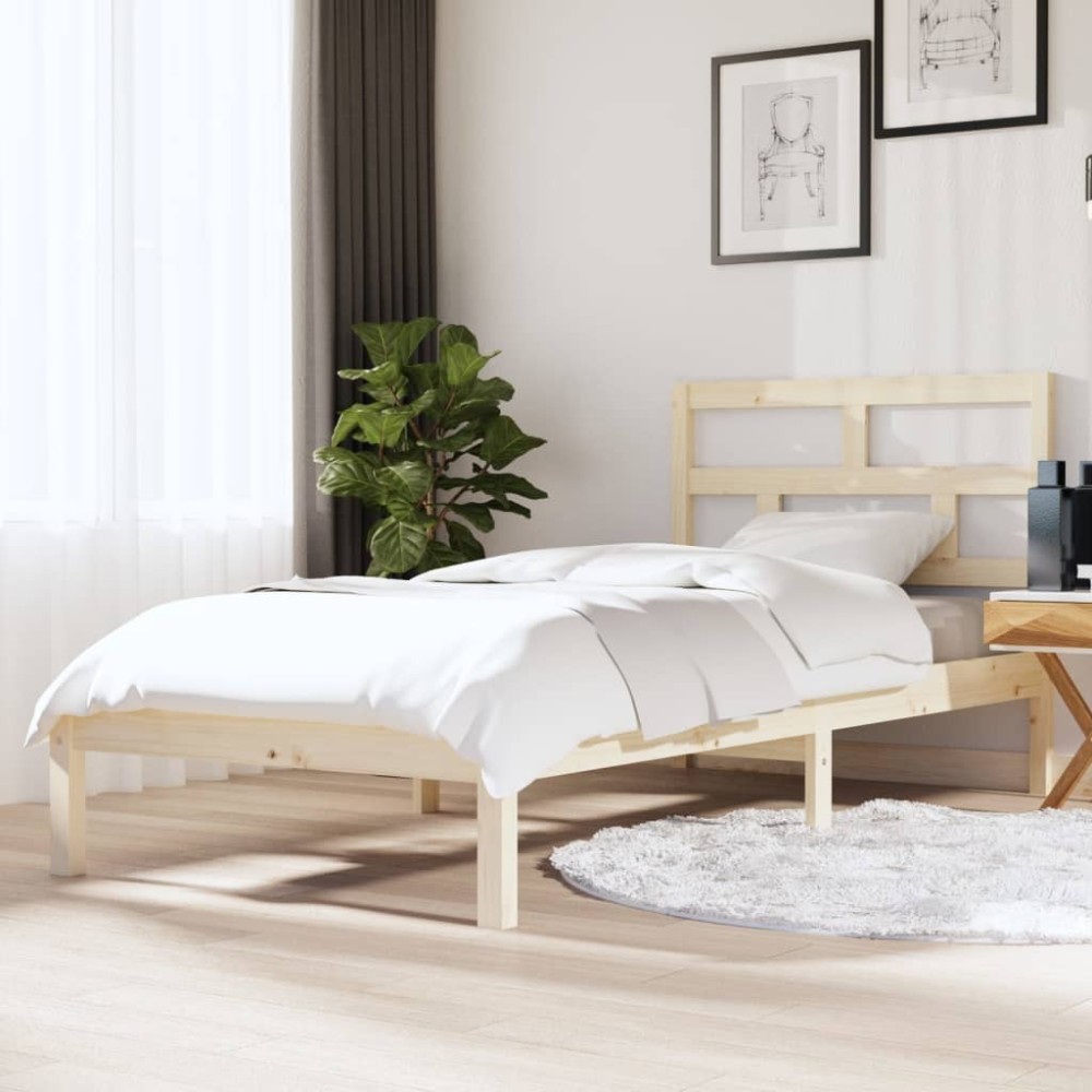 Bed Frame Solid Wood 90x190 cm 3FT Single