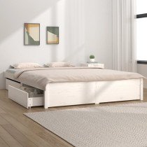 Bett mit Schubladen Schwarz 150x200 cm