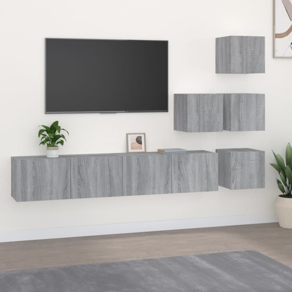 TV-Wandschrank Räuchereiche Holzwerkstoff