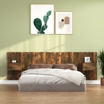 Bed Headboard with Cabinets Sonoma Oak Engineered Wood