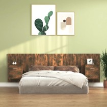 Bed Headboard with Cabinets Sonoma Oak Engineered Wood