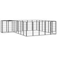 34-Panel Dog Playpen Black...
