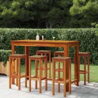Bar Stools 8 pcs Solid Wood...