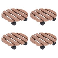 Plant Trolleys 4 pcs Brown...