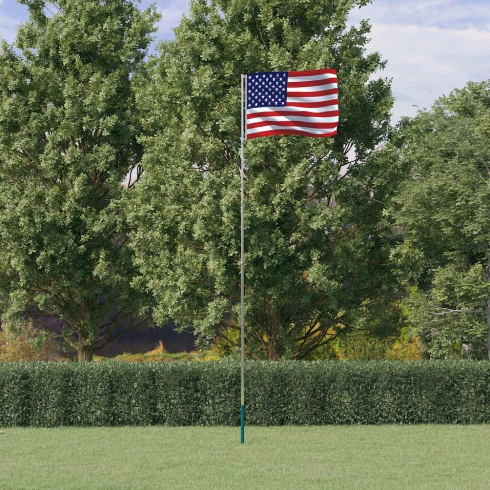 US Flag and Pole 5.55 m Aluminium