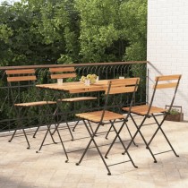 7 Piece Folding Bistro Set Solid Wood Acacia and Steel