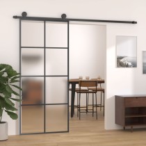 Sliding Door with Hardware Set 102.5x205 cm ESG Glass&Aluminium