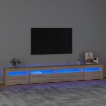 TV Cabinet with LED Lights Grey Sonoma 240x35x40 cm