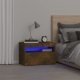 Bedside Cabinet & LED Lights 2 pcs Grey 60x35x40 cm Engineered Wood