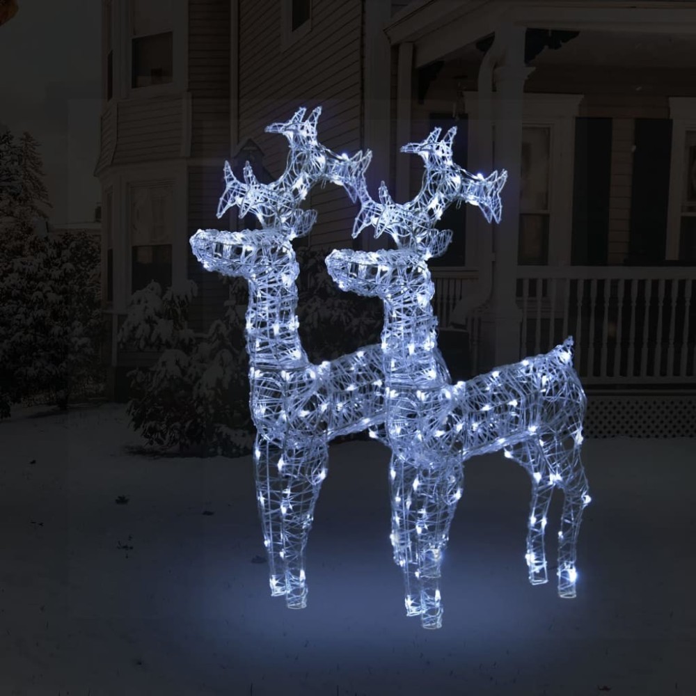 Acrylic Reindeer Christmas Decorations 3 pcs 120 cm Cold White