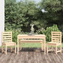 4 Piece Garden Dining Set Black Solid Wood Pine