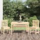 4 Piece Garden Dining Set Black Solid Wood Pine