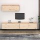 TV Cabinets 3 pcs Solid Wood Pine