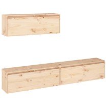 TV Cabinets 3 pcs Solid Wood Pine