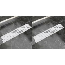 Linear Shower Drain 2 pcs Wave 630x140 mm Stainless Steel