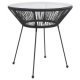 Garden Dining Table Black  70x74 cm Rattan and Glass