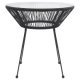 Garden Dining Table Black  70x74 cm Rattan and Glass