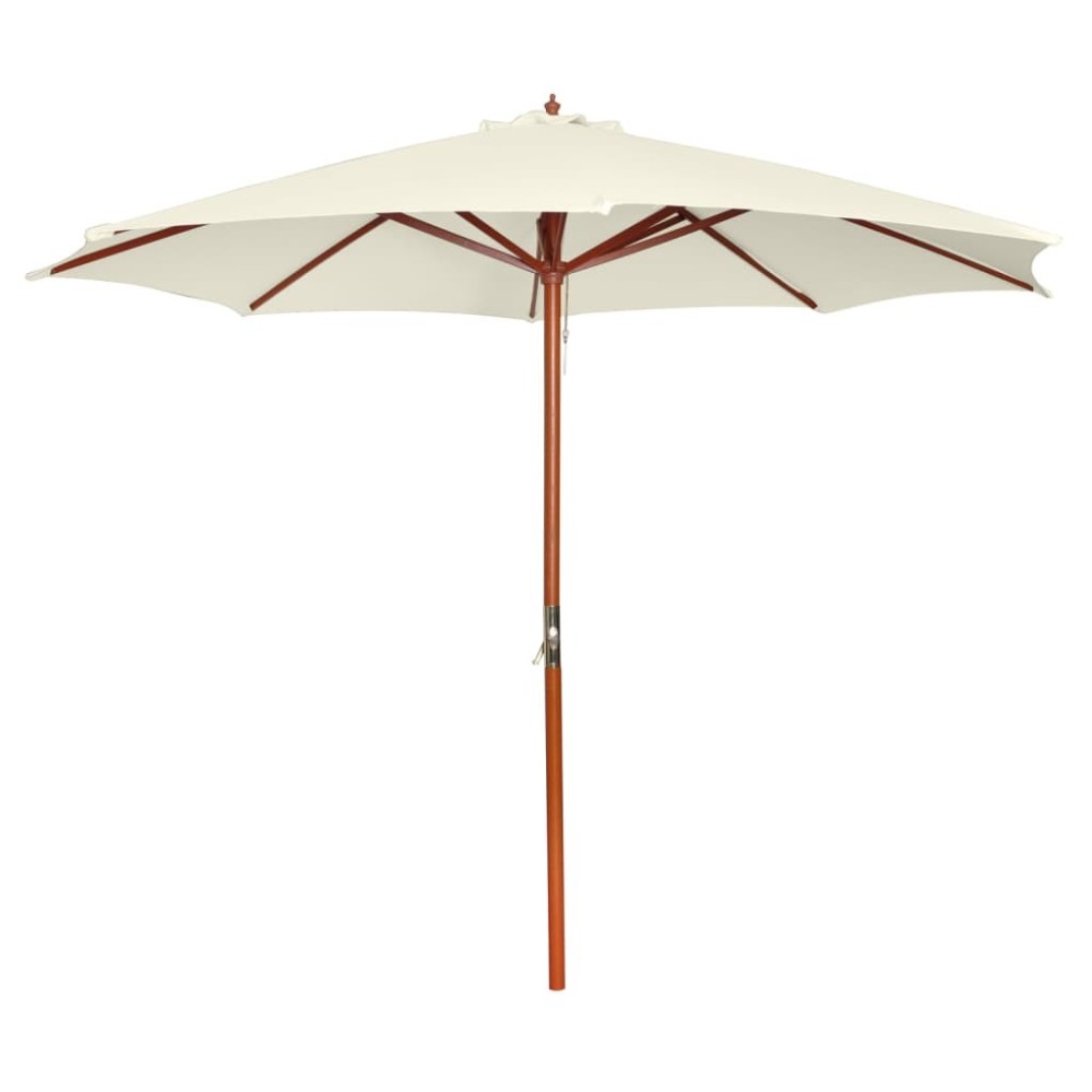 Outdoor Parasol with Wooden Pole 300 cm Terracotta