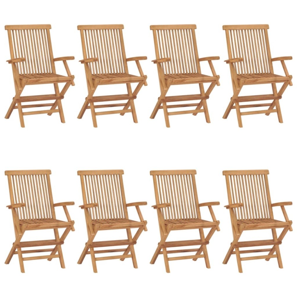 Folding Garden Chairs 2 pcs Solid Teak Wood