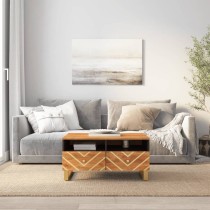 Coffee Table Brown and Black 80x54x40 cm Solid Wood Mango