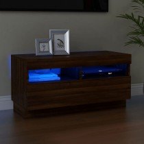 TV Cabinet with LED Lights High Gloss Grey 80x35x40 cm