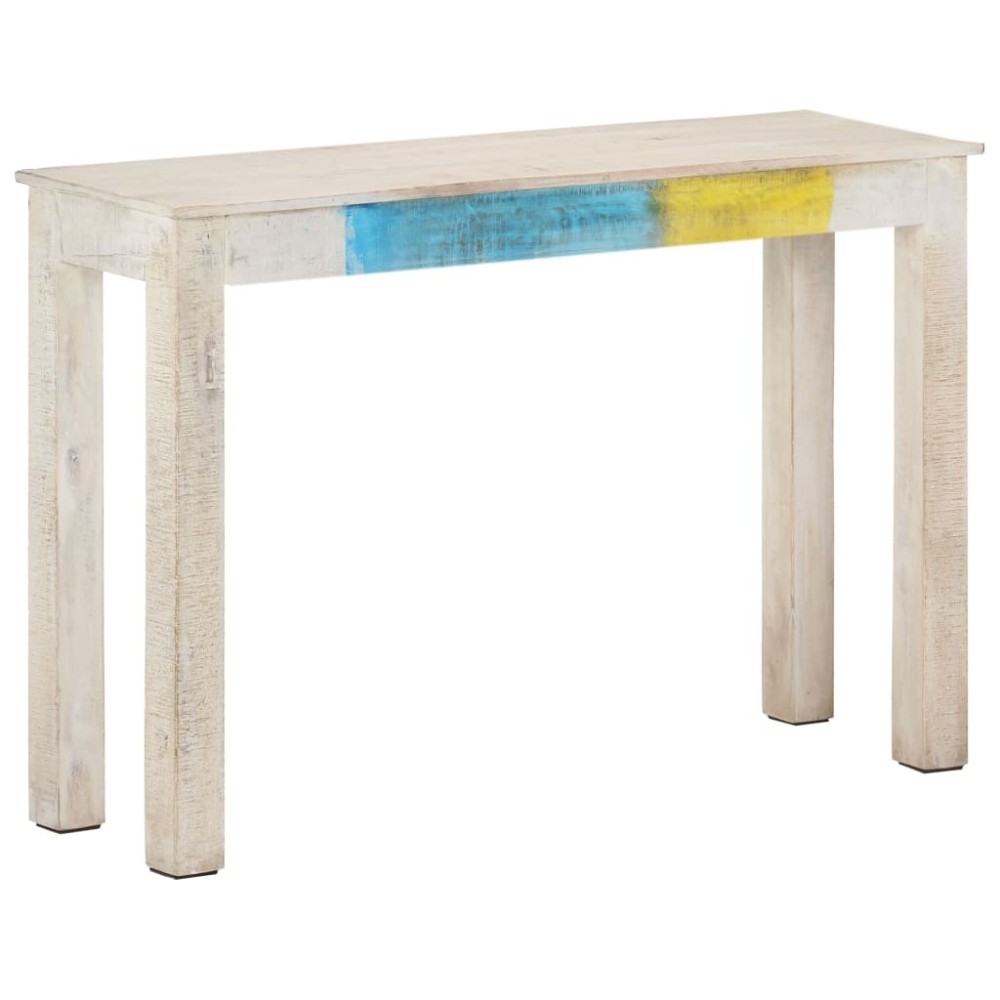 Console Table White 115x35x77 cm Rough Mango Wood