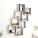 Wall Cube Shelf Black 90x15x119 cm Engineered Wood