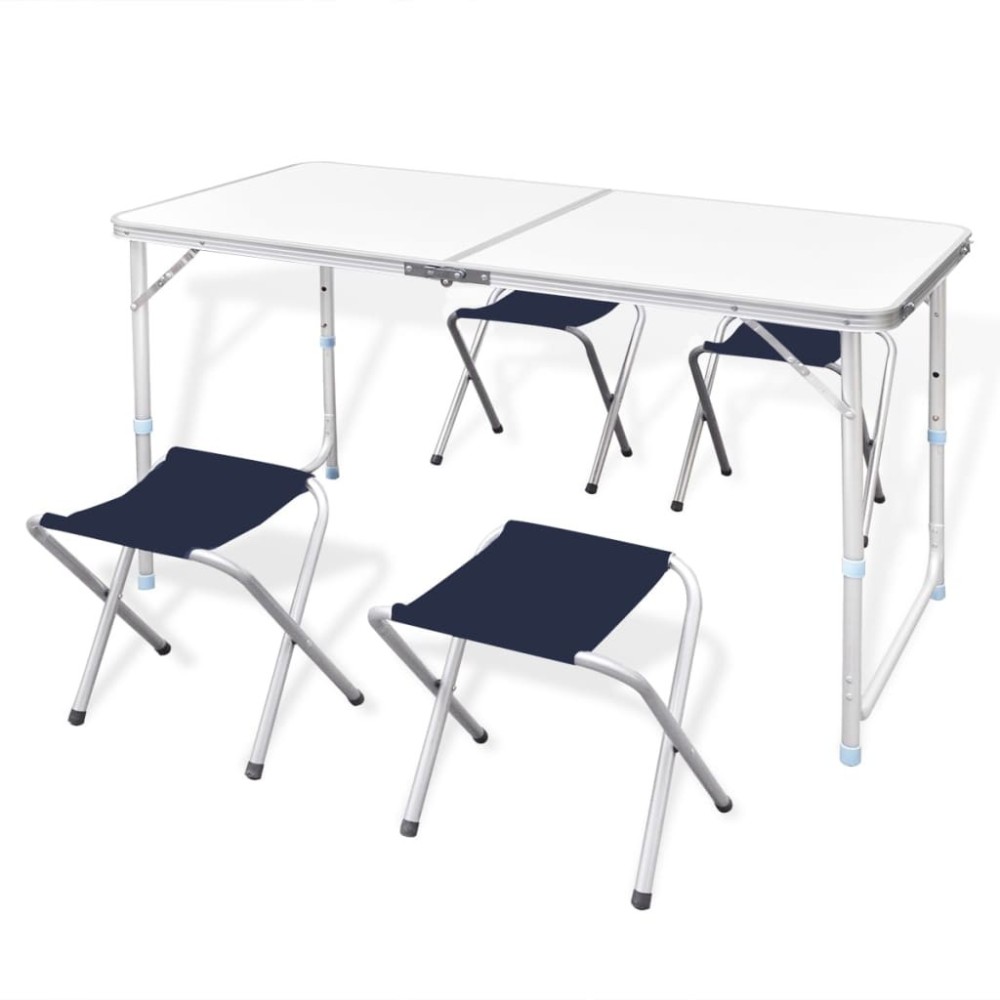 Foldable Camping Table Height Adjustable Aluminium 120 x 60 cm