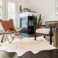 Real Cowhide Rug Brown and...