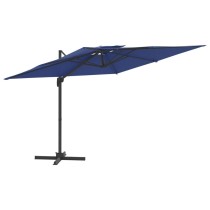 Double Top Cantilever Umbrella Azure Blue 400x300 cm