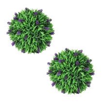 Set of 2 Artificial Boxwood Ball with Lavender 28 cm