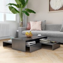 Nesting Coffee Table Set Grey 100x100x26.5 cm Engineered Wood