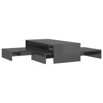 Nesting Coffee Table Set Grey 100x100x26.5 cm Engineered Wood