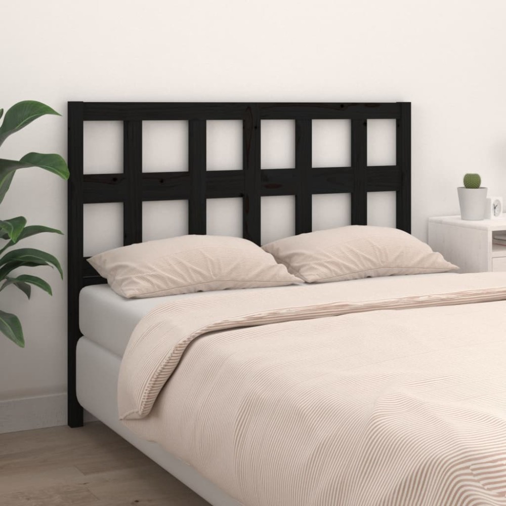 Bed Headboard White 140.5x4x100 cm Solid Wood Pine