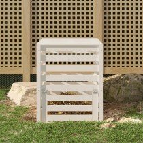 Composter White 82.5x82.5x99.5 cm Solid Wood Pine