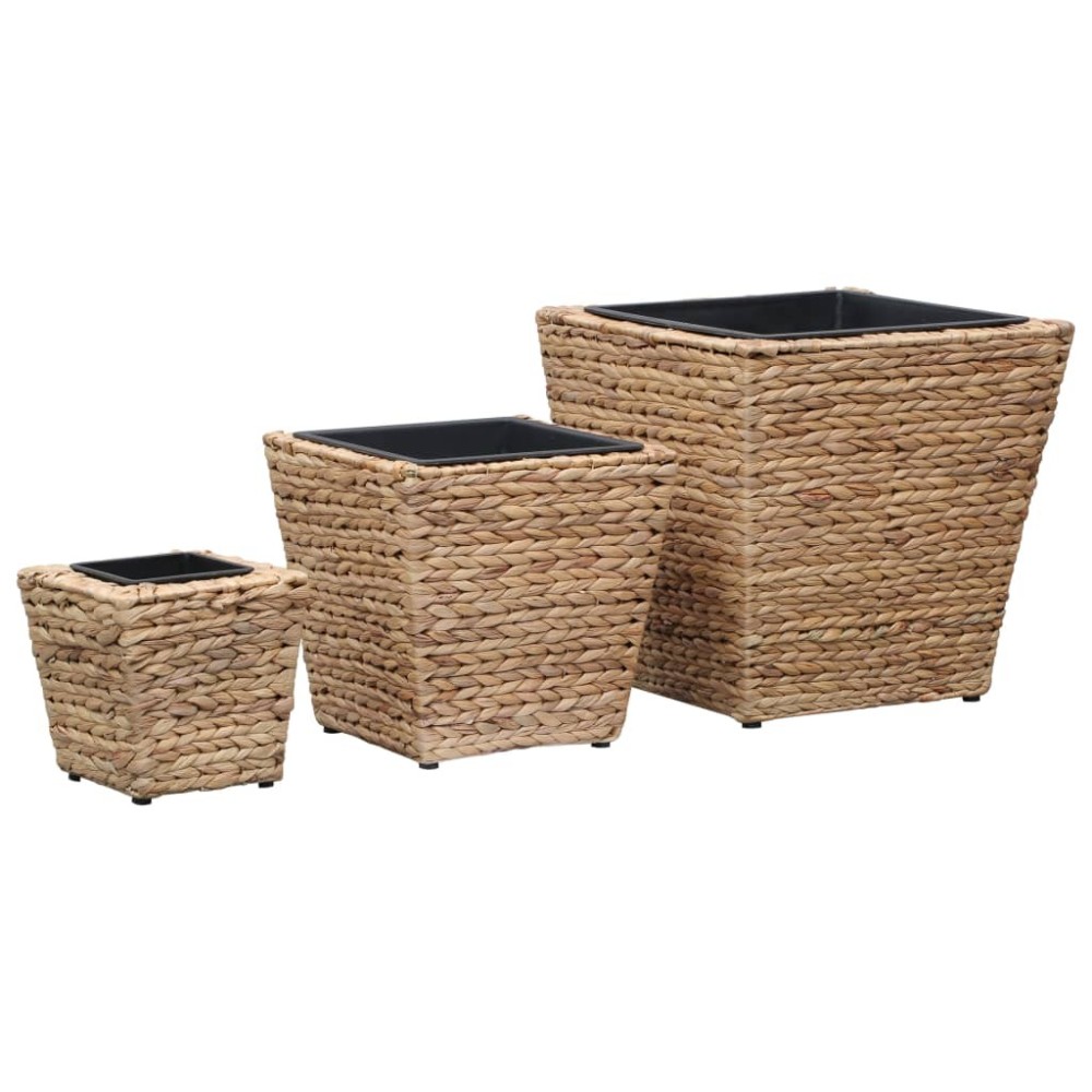 Garden Raised Beds 3 pcs Water Hyacinth Black