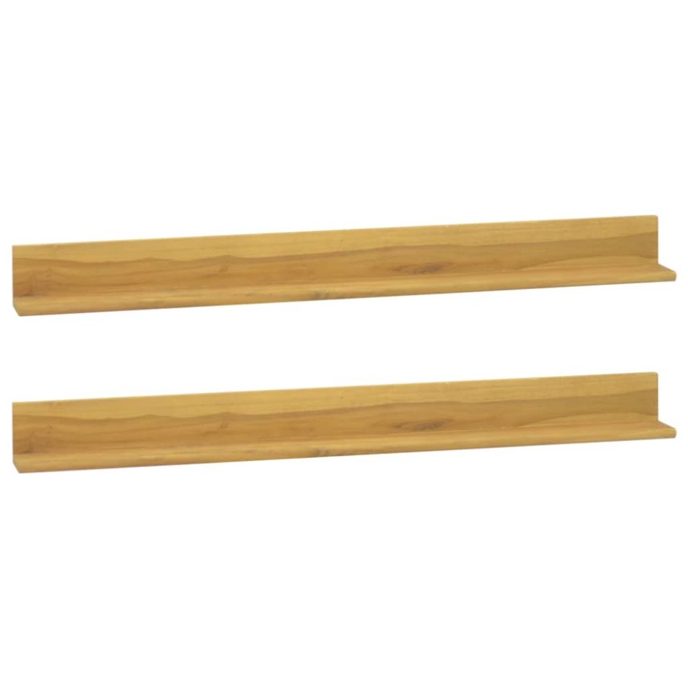 Wall Shelves 2 pcs 60x10x10 cm Solid Wood Teak