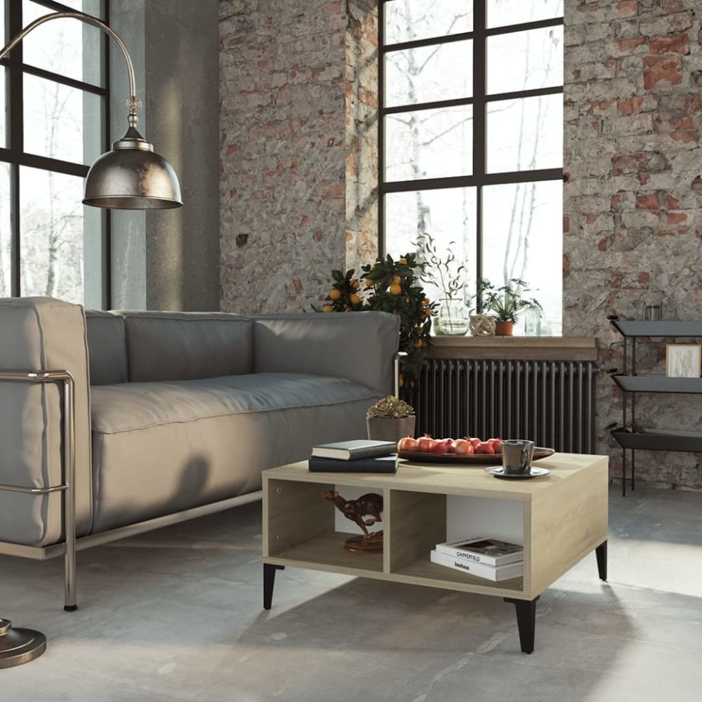 Coffee Table High Gloss Grey 60x60x30 cm Engineered Wood