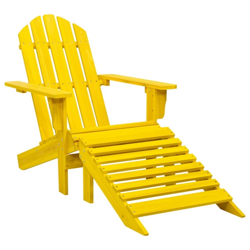 Garden Adirondack Chair with Ottoman Solid Fir Wood Pink
