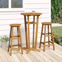 3 Piece Garden Dining Set Solid Wood Acacia