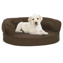 Hundematratze Ergonomisch 60x42 cm Leinenoptik Grau