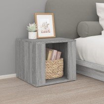 Bedside Table Smoked Oak 41x40x36 cm Engineered Wood