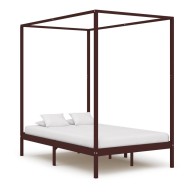Canopy Bed Frame Grey Solid...