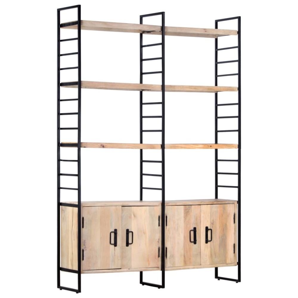 4-Tier Bookcase 124x30x180 cm Rough Mango Wood