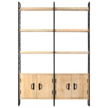 4-Tier Bookcase 124x30x180 cm Rough Mango Wood